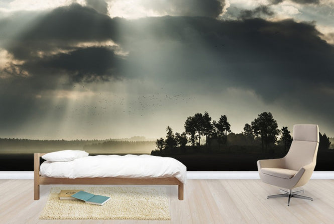 PHOTOWALL / Sunbeam through Clouds in Stigtomta, Sweden (e40508)