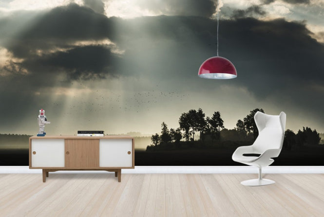 PHOTOWALL / Sunbeam through Clouds in Stigtomta, Sweden (e40508)