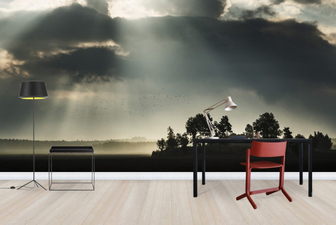 PHOTOWALL / Sunbeam through Clouds in Stigtomta, Sweden (e40508)