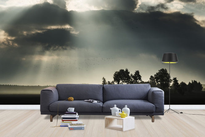 PHOTOWALL / Sunbeam through Clouds in Stigtomta, Sweden (e40508)