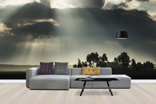 PHOTOWALL / Sunbeam through Clouds in Stigtomta, Sweden (e40508)