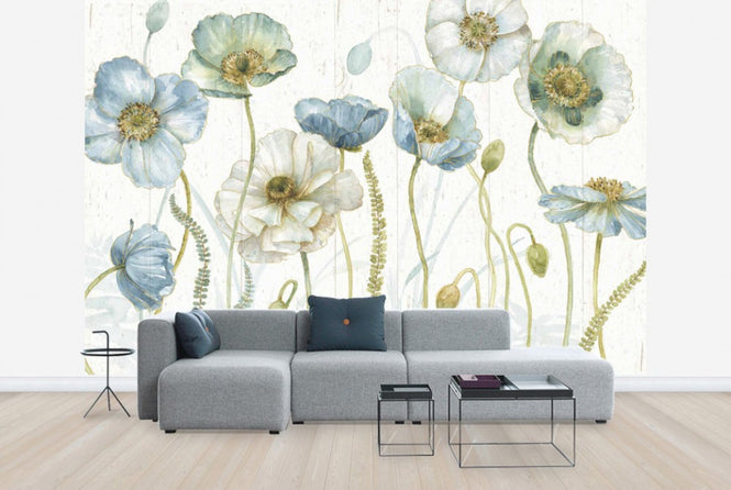 PHOTOWALL / My Greenhouse Flowers on Wood (e30393)