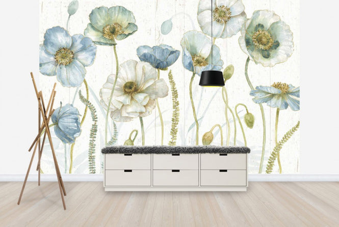 PHOTOWALL / My Greenhouse Flowers on Wood (e30393)