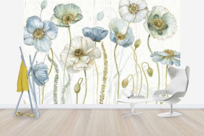 PHOTOWALL / My Greenhouse Flowers on Wood (e30393)