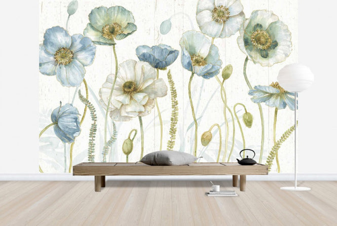 PHOTOWALL / My Greenhouse Flowers on Wood (e30393)