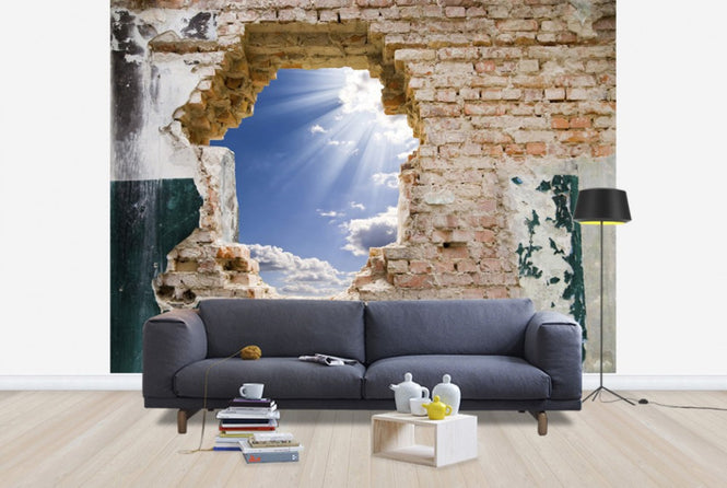 PHOTOWALL / Blue Sky in an Old Wall (e40660)