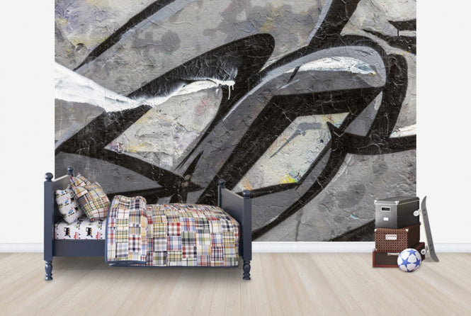 PHOTOWALL / Grey Graffiti Detail (e40669)
