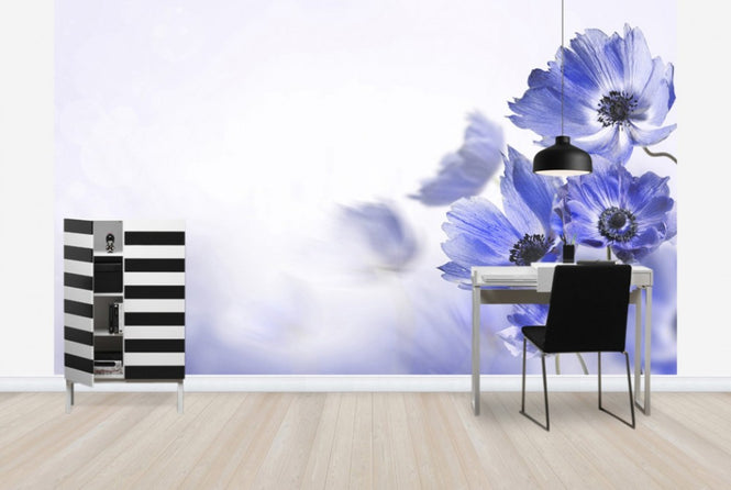PHOTOWALL / Gloaming Blue Flowers (e40600)