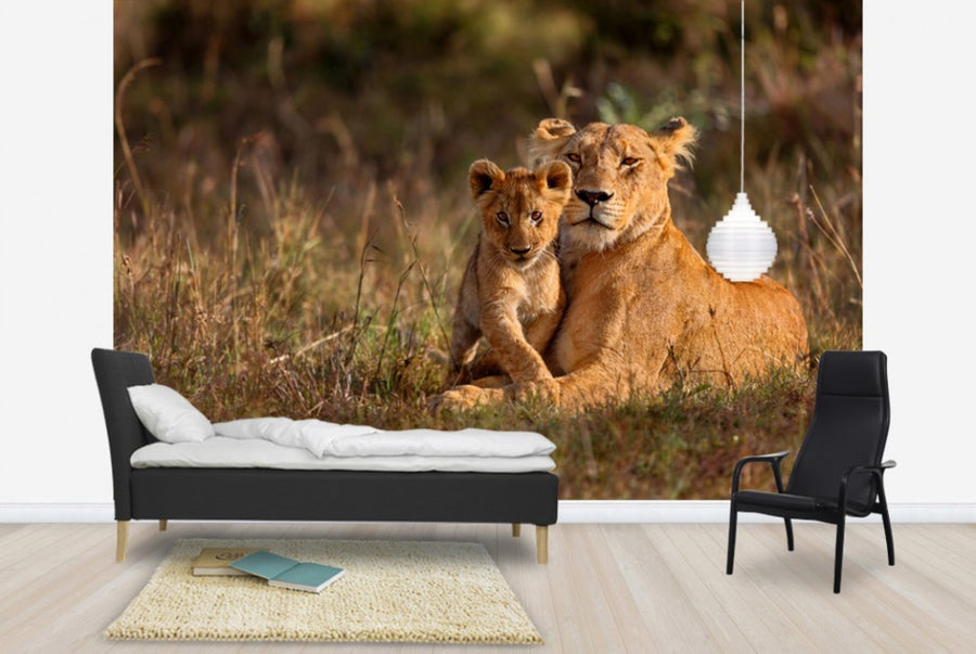 PHOTOWALL / Lion Mother and Cub (e40707)