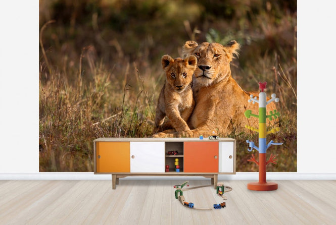 PHOTOWALL / Lion Mother and Cub (e40707)