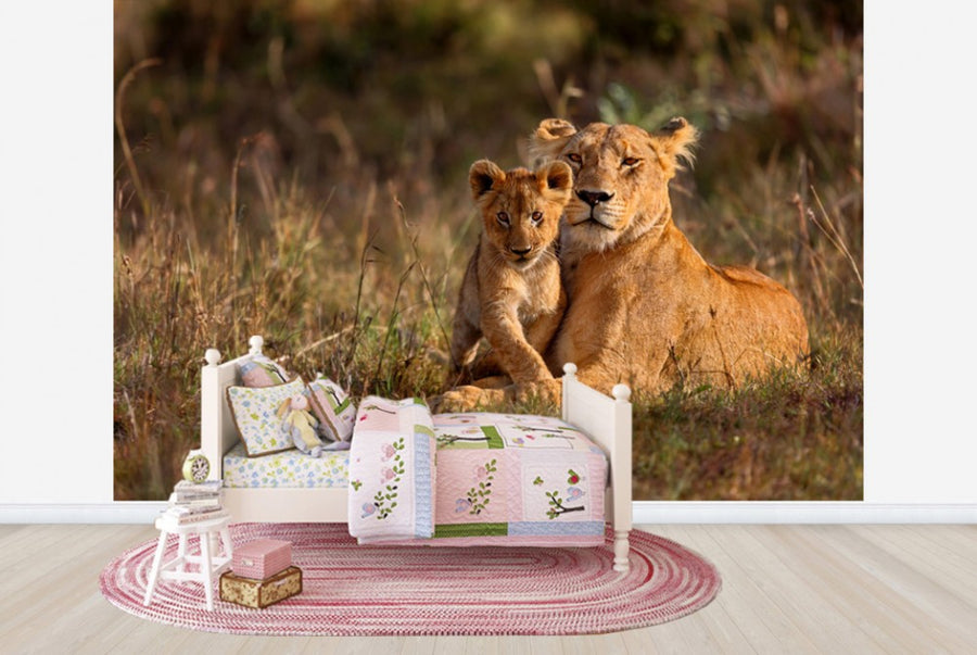 PHOTOWALL / Lion Mother and Cub (e40707)