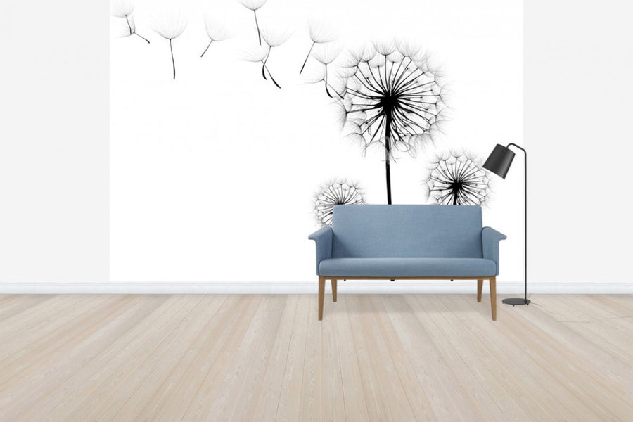 PHOTOWALL / Silhouette of Dandelions Seeds (e40699)