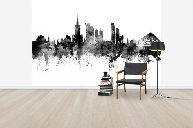PHOTOWALL / Warsaw Skyline Black (e30499)