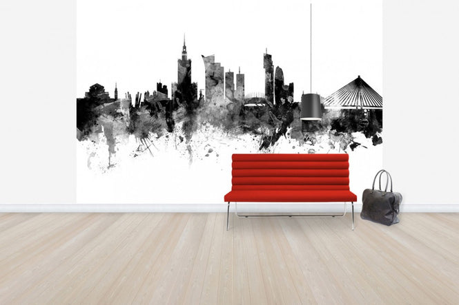 PHOTOWALL / Warsaw Skyline Black (e30499)