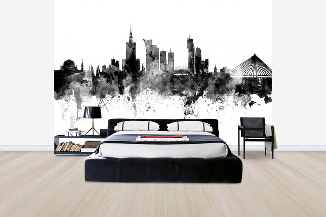 PHOTOWALL / Warsaw Skyline Black (e30499)
