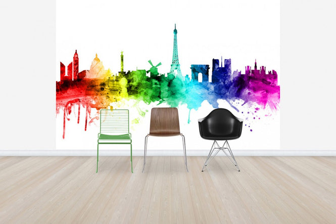 PHOTOWALL / Paris Skyline Rainbow (e30505)