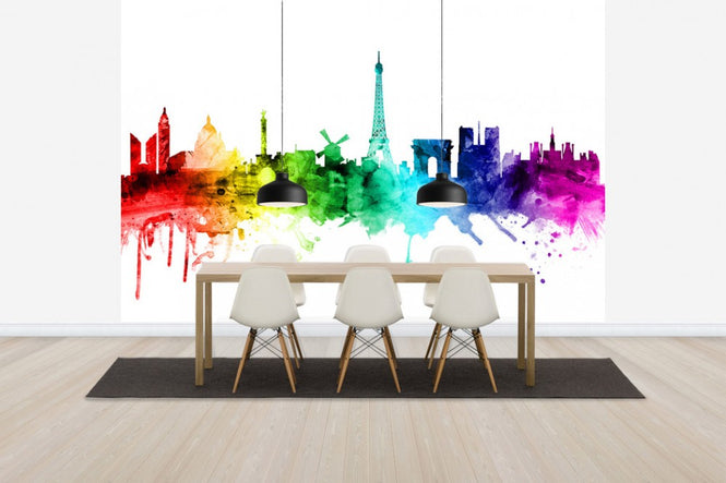 PHOTOWALL / Paris Skyline Rainbow (e30505)