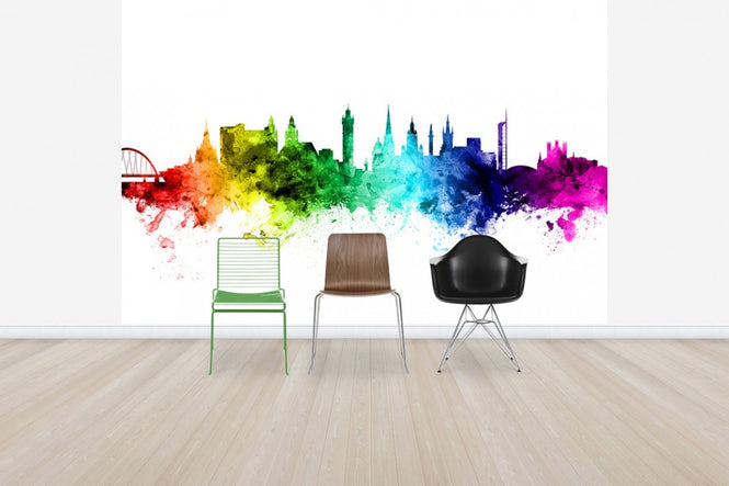 PHOTOWALL / Glasgow Skyline Rainbow (e30516)