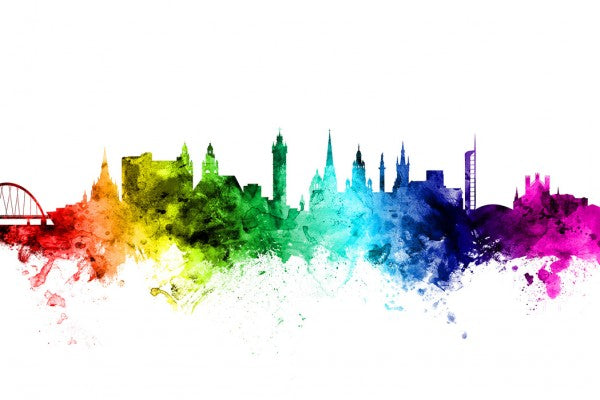 PHOTOWALL / Glasgow Skyline Rainbow (e30516)