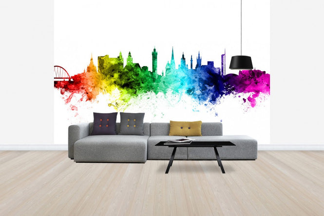 PHOTOWALL / Glasgow Skyline Rainbow (e30516)