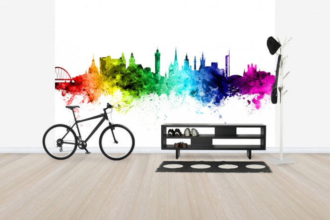 PHOTOWALL / Glasgow Skyline Rainbow (e30516)