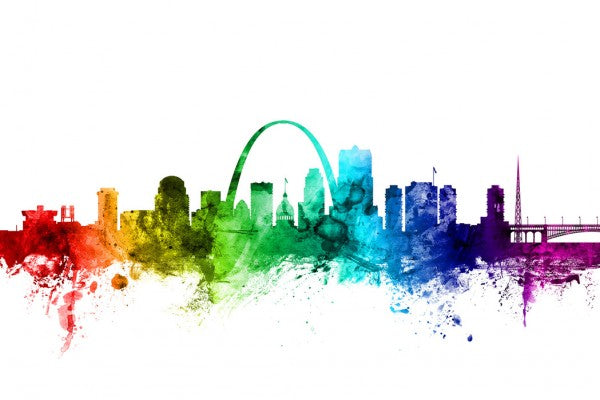 PHOTOWALL / St Louis Missouri Skyline Rainbow (e30531)