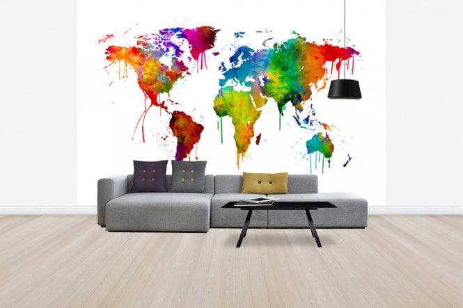 PHOTOWALL / Watercolour World Map (e30538)