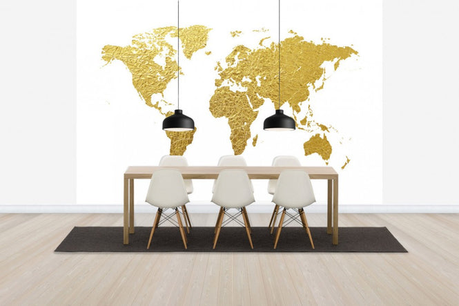 PHOTOWALL / World Map Gold (e30540)