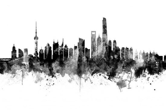 PHOTOWALL / Shanghai Skyline Black (e30565)