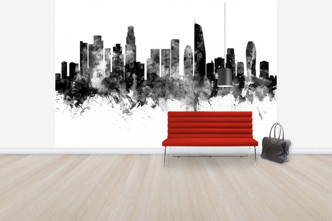 PHOTOWALL / Los Angeles California Skyline Black 2 (e30569)