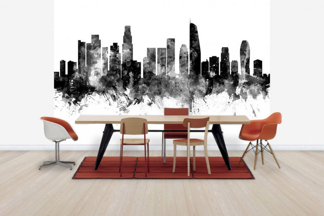 PHOTOWALL / Los Angeles California Skyline Black 2 (e30569)