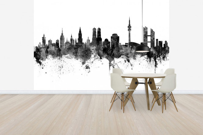 PHOTOWALL / Munich Skyline Black (e30571)
