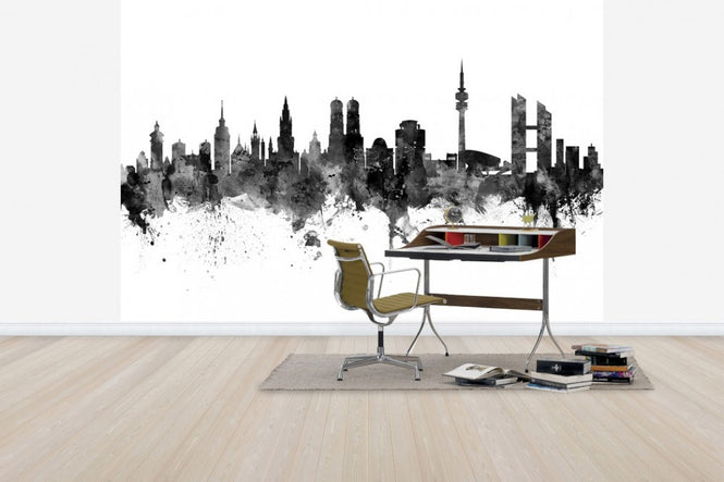 PHOTOWALL / Munich Skyline Black (e30571)