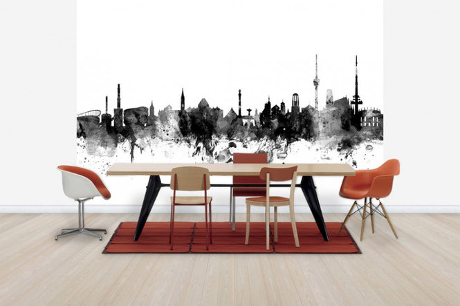 PHOTOWALL / Stuttgart Skyline Black (e30575)