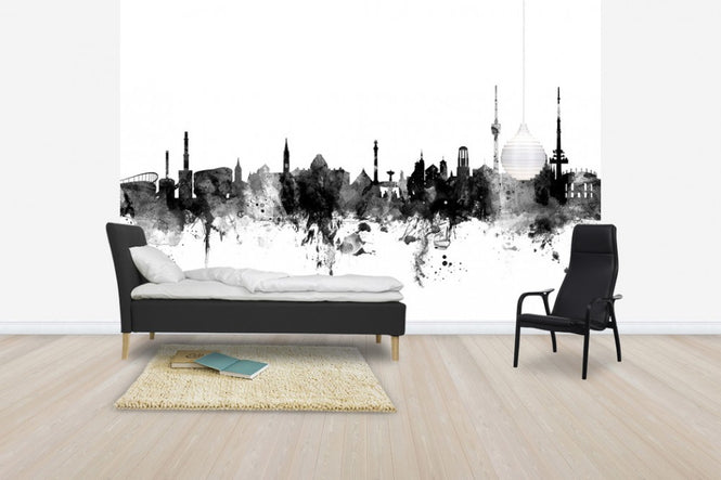 PHOTOWALL / Stuttgart Skyline Black (e30575)