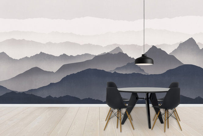 PHOTOWALL / Misty Landscape - Blue (e41068)