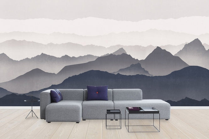 PHOTOWALL / Misty Landscape - Blue (e41068)