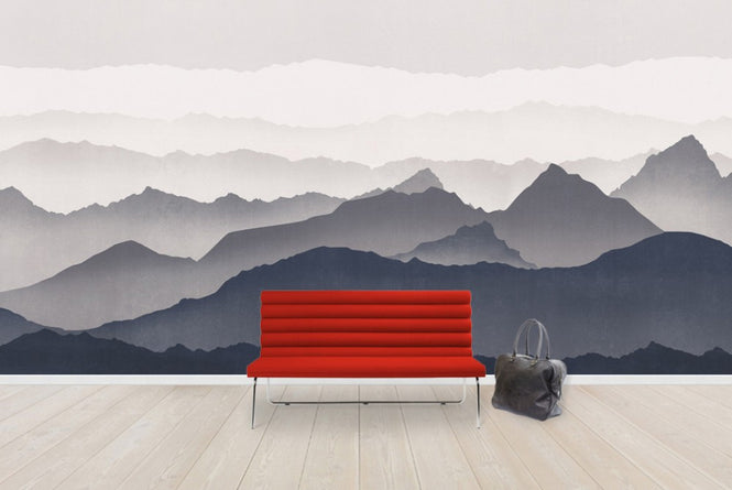 PHOTOWALL / Misty Landscape - Blue (e41068)