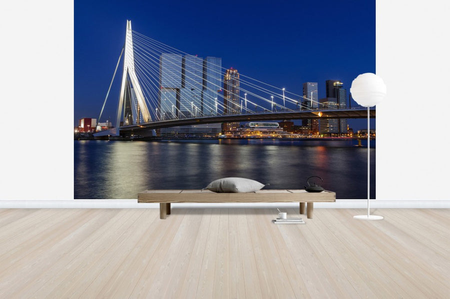 PHOTOWALL / Erasmus Bridge and River Meuse in Rotterdam (e30923)