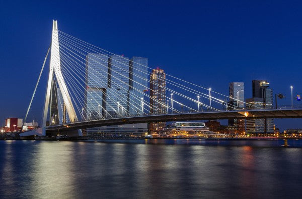 PHOTOWALL / Erasmus Bridge and River Meuse in Rotterdam (e30923)
