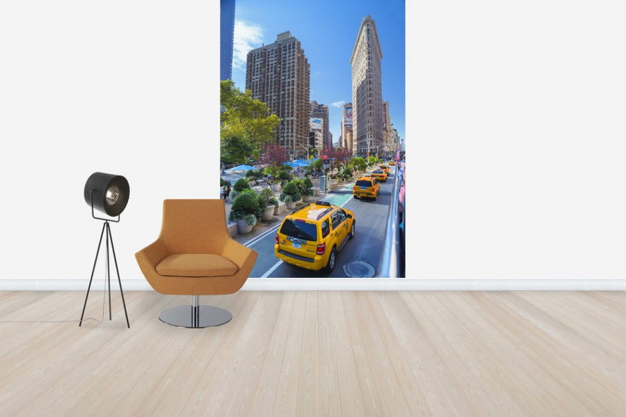 PHOTOWALL / Colorful Cabs by Flatiron Building (e50029)