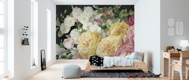 PHOTOWALL / Antique Roses on Black (e50045)