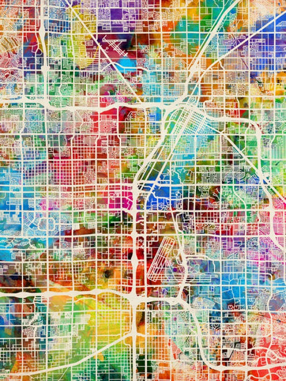 PHOTOWALL / Las Vegas Street Map Multicolour (e50087)