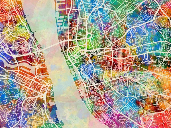 PHOTOWALL / Liverpool Street Map Multicolour (e50091)