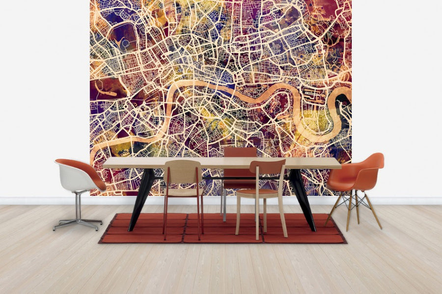 PHOTOWALL / London Street Map Purple (e50094)