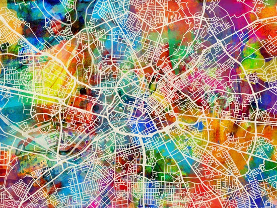 PHOTOWALL / Manchester Street Map Multicolour (e50097)
