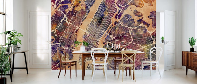 PHOTOWALL / New York Street Map Purple (e50102)