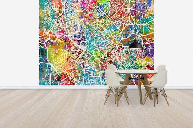 PHOTOWALL / Rome Street Map Multicolour (e50107)