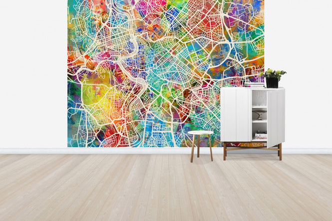 PHOTOWALL / Rome Street Map Multicolour (e50107)