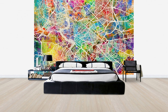 PHOTOWALL / Rome Street Map Multicolour (e50107)